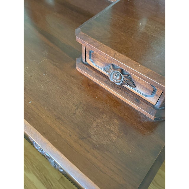 Brown American Victorian Walnut Chest With Carved Detail, Davis Cabinet Company For Sale - Image 8 of 17