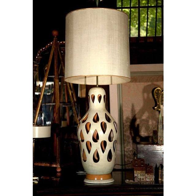 1960s Vintgae Cut Out Ceramic Lamp Chairish