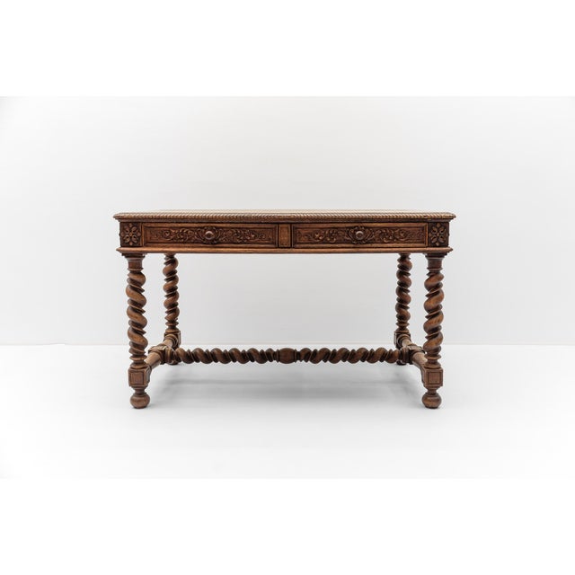 French Barley Twist Writing Desk, in Very Good conditions. Designed 1890 to 1919
