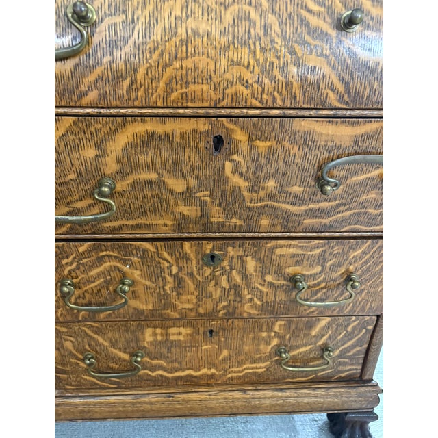 Oak Secretary Bookcase, Early 20th Century For Sale - Image 9 of 10