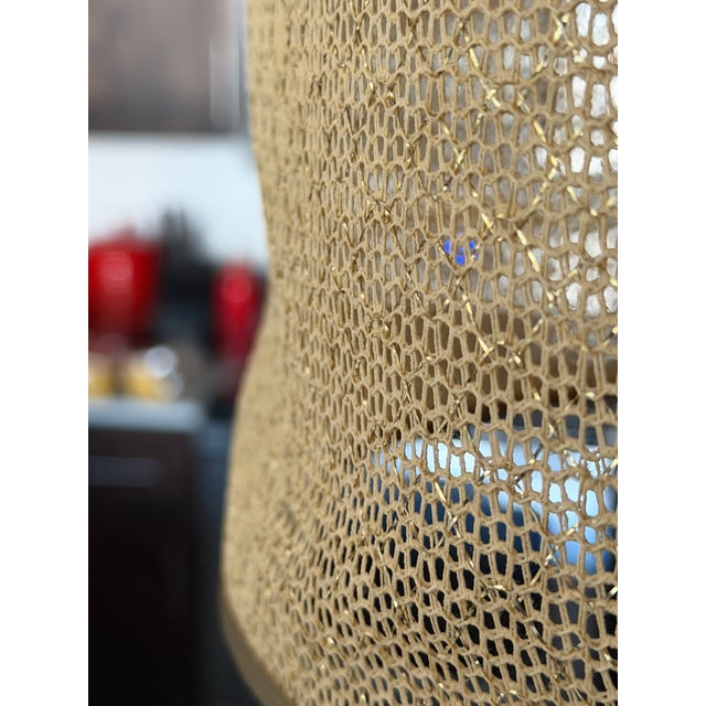 Vintage 1960s Modeline Walnut and Brass Table Lamp With Cloth Shade, MCM For Sale In Salt Lake City - Image 6 of 6