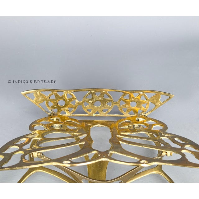 Large Brass Folding Butterfly Book Stand Art Easel For Sale - Image 4 of 6