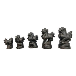 Bronze Bird Weights, Burma, Set of 5 For Sale