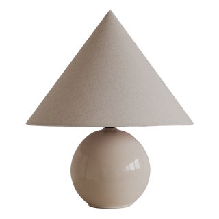 Beige Cone Table Lamp For Sale