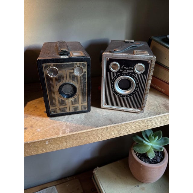 Elevate your bookshelf, office, or mantel styling with this curated pair of authentic mid-century and Art Deco box...