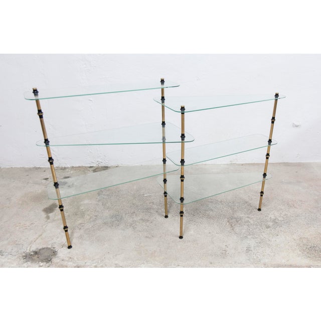 Glass and Brass Pastry Display Shelf, 1950s For Sale - Image 15 of 18