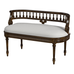 Hathaway 37" Upholstered Bench, Antique Cherry