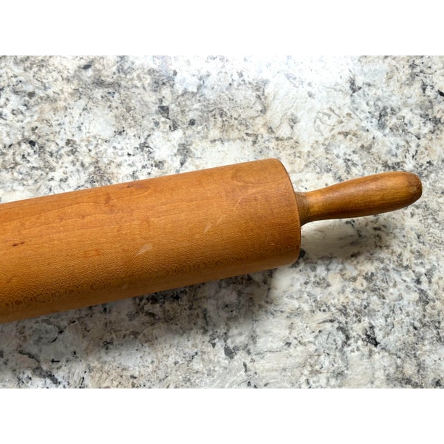 Large Midcentury Wooden Rolling Pin For Sale - Image 4 of 6