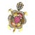 Bochic “Orient” Ruby & Sapphires Turtle Cocktail Ring Set 18k & Silver Size 5.5 For Sale