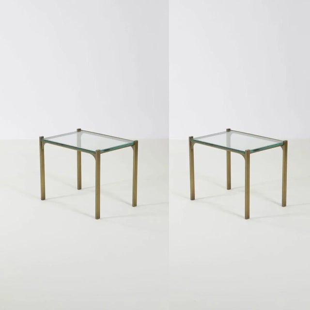 Brass Tables with Glass Tops, 1970s, Set of 2, in Very Good conditions. Designed 1970 to 1979 This piece is designed in...