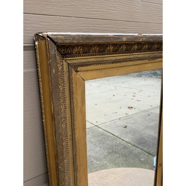 Victorian Antique Victorian Carved Gilt Wood Wall Mirror, Late 19th Century For Sale - Image 3 of 11