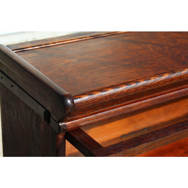 Antique Globe-Wernicke 3-Tier Tiger Oak Barrister Bookcase – Grade 299 For Sale - Image 11 of 17