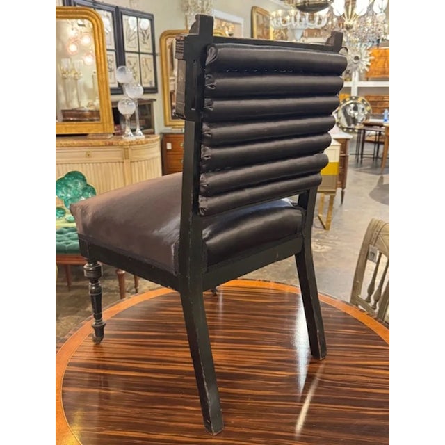 Traditional Antique English Chinoiserie Vanity Chair For Sale - Image 3 of 6