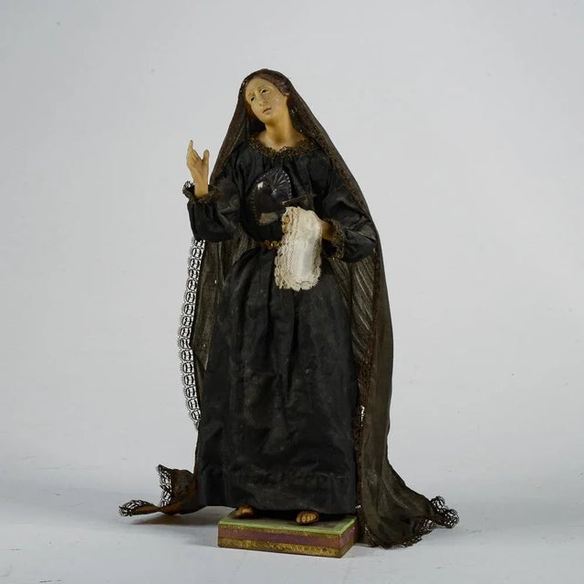 Wax Votive Wax Sculpture of Our Lady of Sorrows For Sale - Image 7 of 9