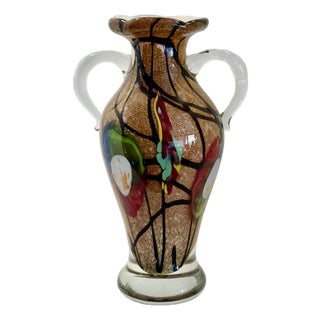 Double-Illustrated Vase with Crystal Levers Based on the Classic Amphora Shape by Mauro Rosso for Lorenzo Kasparie For Sale