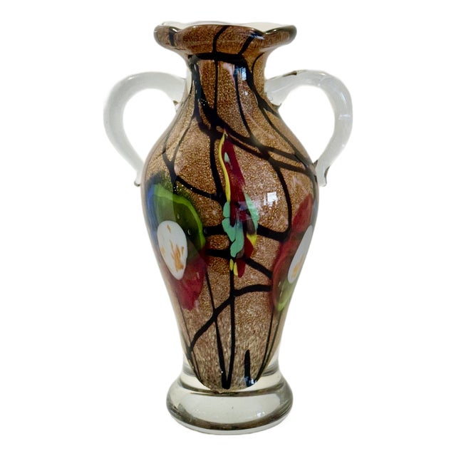 Double-Illustrated Vase with Crystal Levers Based on the Classic Amphora Shape by Mauro Rosso for Lorenzo Kasparie For Sale