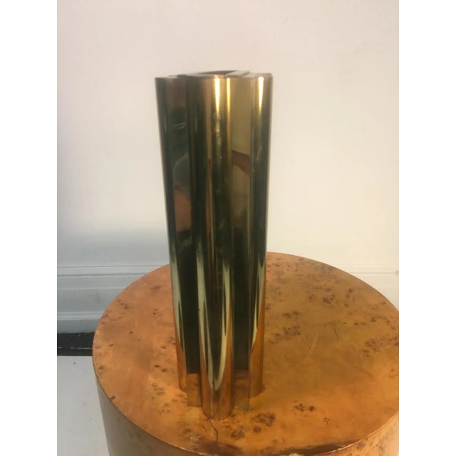 1970s Lorin Marsh Modernist Brass Lorin Marsh Flower Vases - a Pair For Sale In Philadelphia - Image 6 of 11