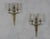Pair of small decorative French 1940s gilt bronze sconces. Very good vintage condition. Wired for showroom display, not UL...