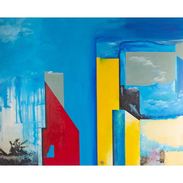 A 1999 mixed media painting and collage by the American artist Anthony Louis Popcheff (1954-2003). The painting consists...
