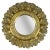 Antique Round Bronze and Brass Mirror in Sunburst Shape For Sale