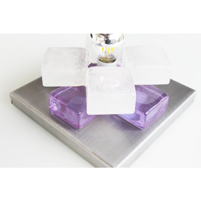 Poliarte Brutalist Glass Wall Sconces by Albano Poli for Poliarte, 1970s, Set of 2 For Sale - Image 4 of 11