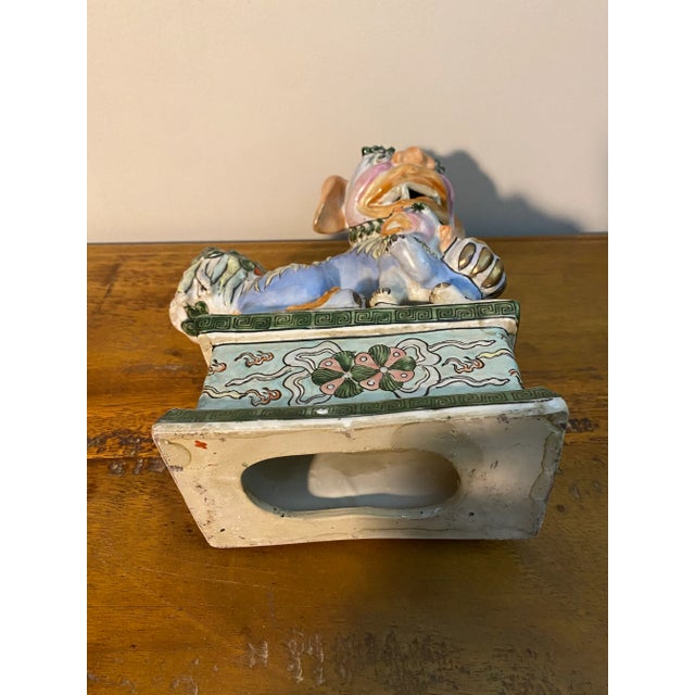 Antique Chinese Glaze Porcelain Foo Dog With Baby For Sale - Image 10 of 10