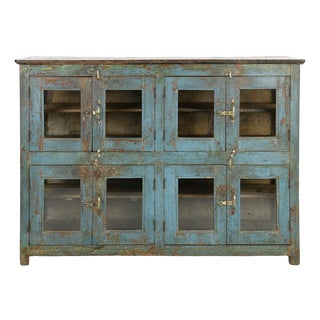 Showcase Buffet in Patinated Wood For Sale