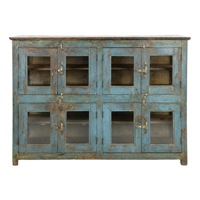 Showcase Buffet in Patinated Wood For Sale
