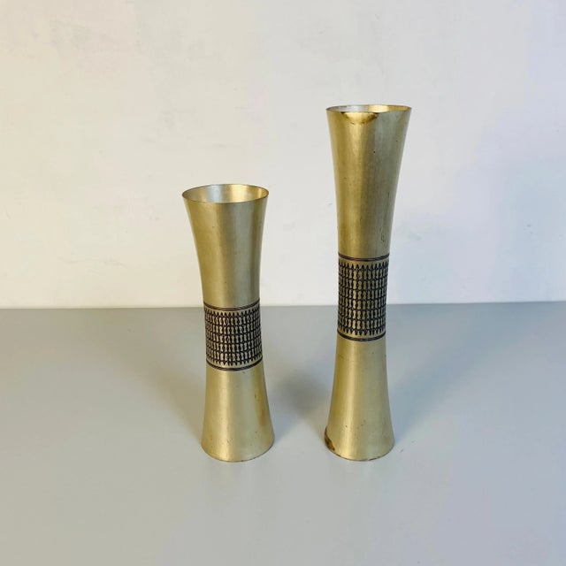 Mid-Century Italian Modern Metal Centerpieces, 1970s, Set of 3 For Sale - Image 13 of 17