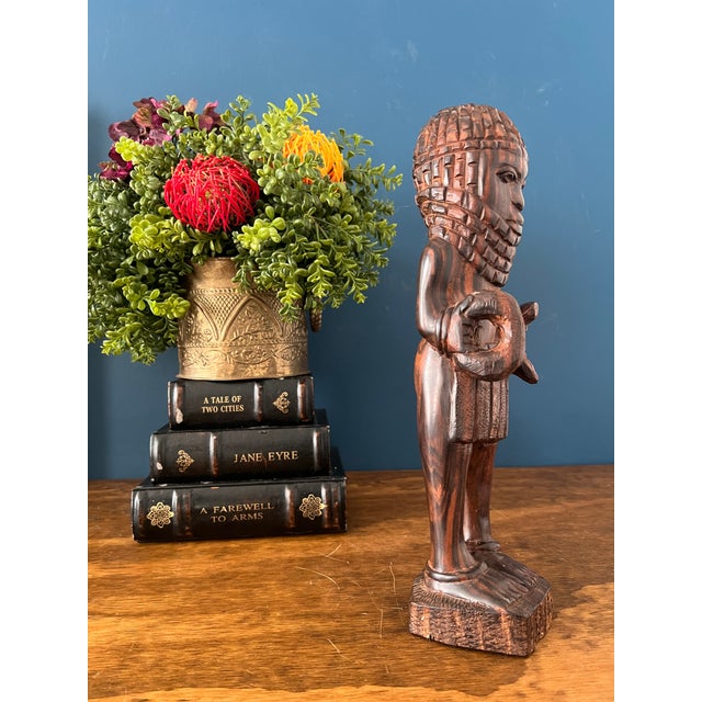 Sculptural African Kuba Hand-Carved Mahogany Figure on Base, Mid-20th Century For Sale - Image 12 of 17