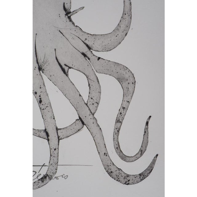 Pierre-Yves Trémois, The Octopus Woman, Original Signed Etching For Sale - Image 6 of 7