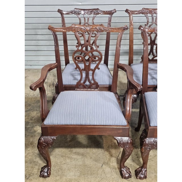 Store Item: Set Of 8 Baker Stately Homes Mahogany Chippendale Style Dining Chairs Clawfoot Description: Extremely high end...
