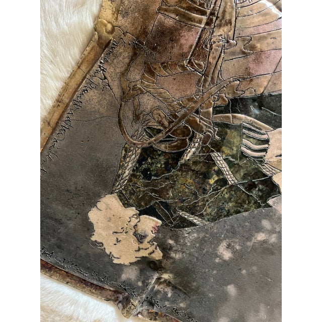 Abstract Ceramic Plaque Art Wall Hanging For Sale - Image 3 of 9