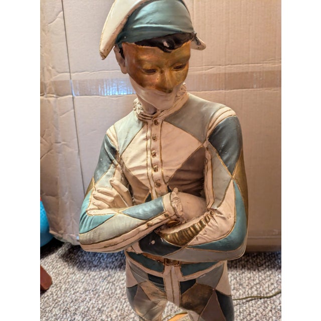 This is a beautiful Jester Harlequin Marceaux Plaster lamp 1879 with lamp shade. It is in good condition and works....