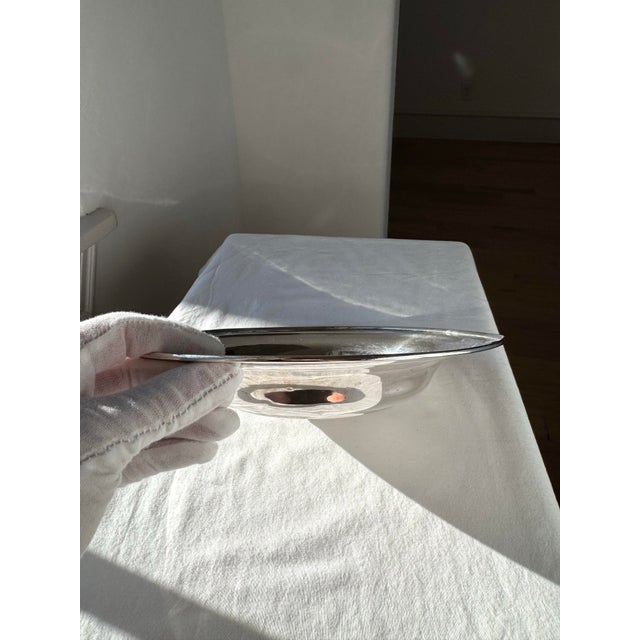 Contemporary Vintage Sterling Silver Classic Plain Rim Bowl - 157 G For Sale - Image 3 of 7