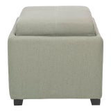 Single Tray Ottoman in Seamist For Sale