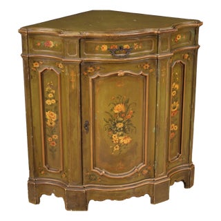 Venetian Painted Corner Credenza, 1930 For Sale