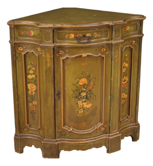 Venetian Painted Corner Credenza, 1930