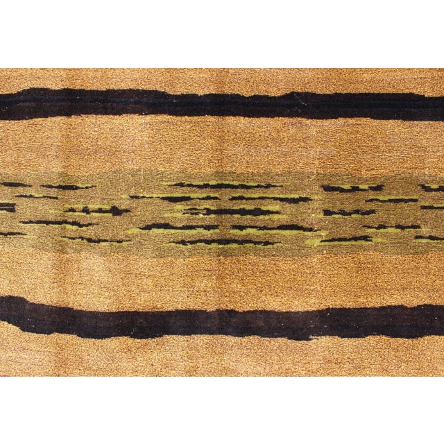 Sand Mid-Century Modern Design Turkish Zeki Müren Rug in Golden and Sand Colors For Sale - Image 8 of 13