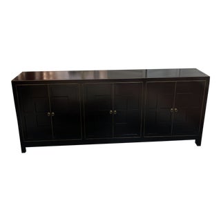 Chinoiserie Black 6 Door Sideboard For Sale
