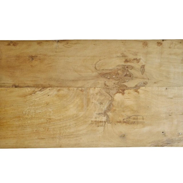 Tan Raw Vintage Old Door Console Table For Sale - Image 8 of 9