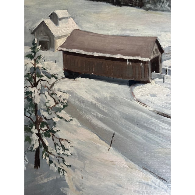 1980s Oil Painting - Winter Wonderland by Lester J. Clarke (1912-1999) For Sale - Image 14 of 16