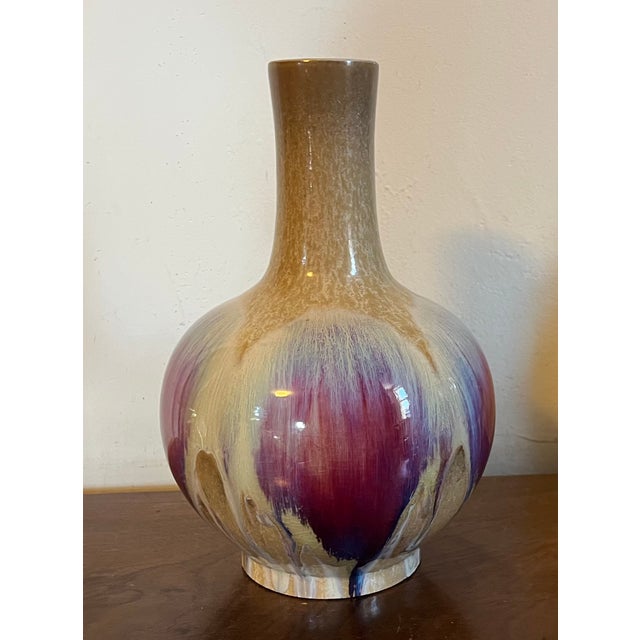 Chinoiserie Geoffrey Borr Chilmark Pottery Flambe Sang De Boeuf Oxblood Vase by Chilmark Pottery, Martha's Vineyard Massachusetts For Sale - Image 3 of 15