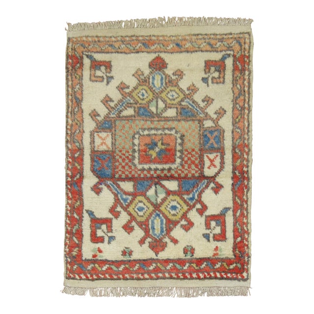 Vintage Ivory Turkish Anatolian Rug - 2'4" x 3'2" For Sale