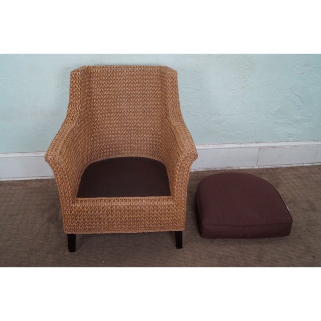 Pottery Barn Seagrass Woven Rope Wingback Chair Chairish