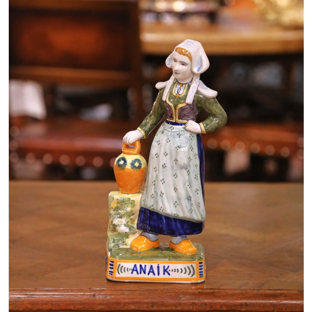 Late 19th Century 19th Century French Quimper Faience Perrik and Anaik Breton Figures For Sale - Image 5 of 14