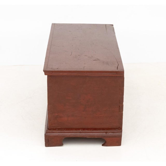 Wood American Red Painted Pine Blanket Chest For Sale - Image 7 of 8