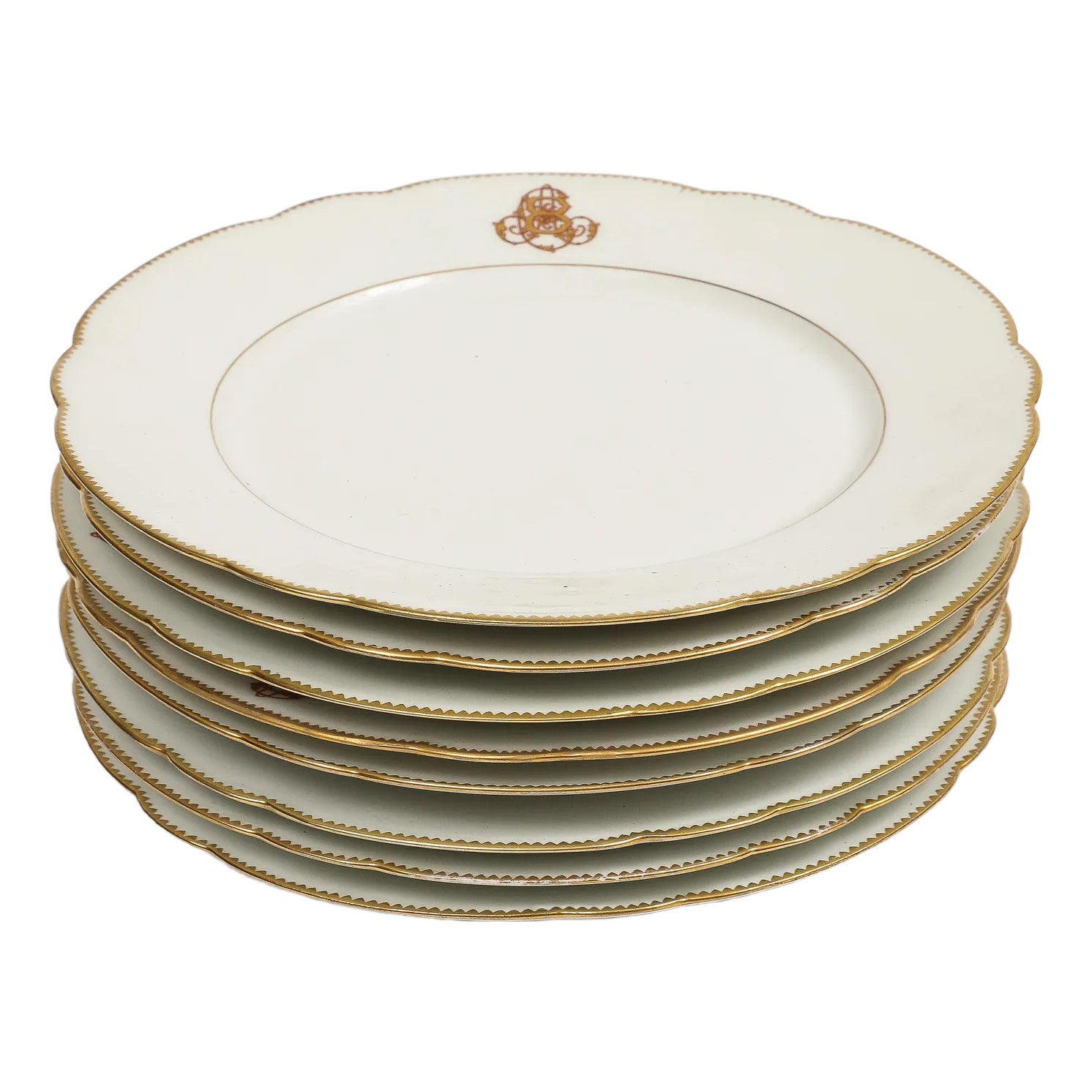 Set of 7 French Porcelain Charles Pillivuyt & Cie Dinner Plates