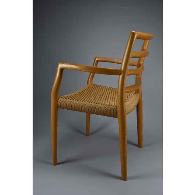 Beige Model 68 Armchair in Oak and Papercord by Niels Otto Møller for J.L. Møllers Møbelfabrik, 1981 For Sale - Image 8 of 18