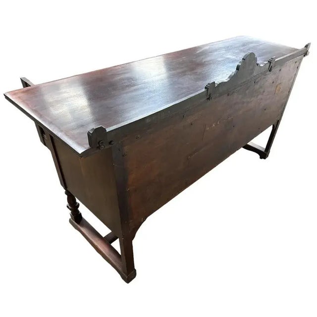 Rare Antique 1920s Signed Baker Furniture Company Walnut Spanish Revival 72" Buffet Sideboard Made in Allegan, Michigan For Sale In Saint Louis - Image 6 of 10